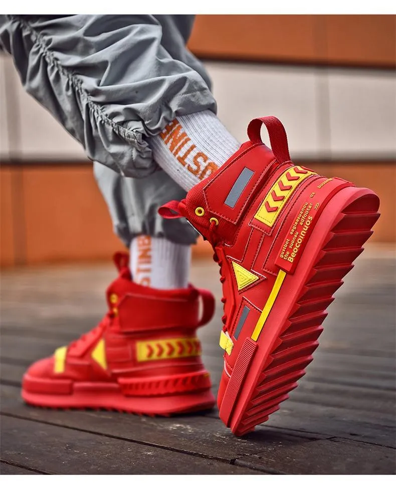 Men's Autumn Faux Leather Casual Sneakers