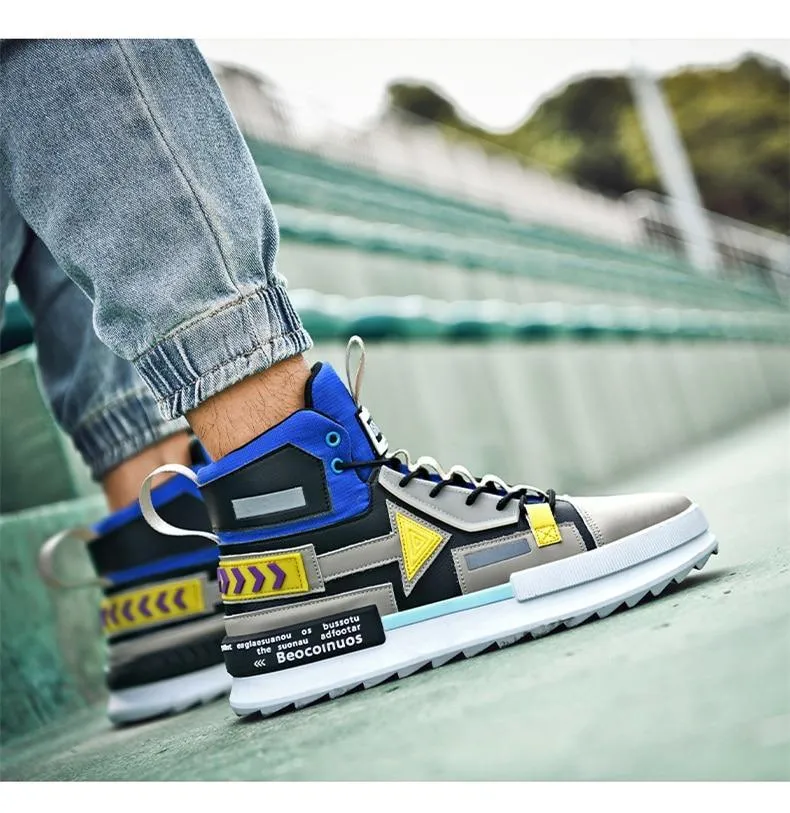 Men's Autumn Faux Leather Casual Sneakers