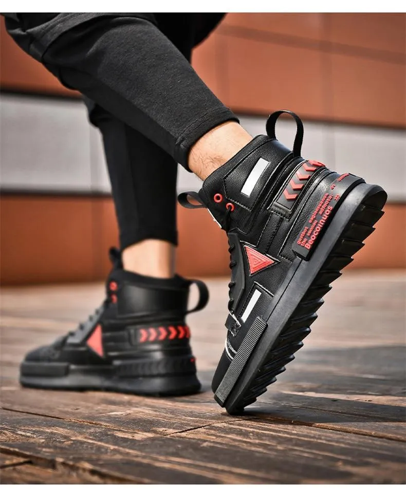 Men's Autumn Faux Leather Casual Sneakers