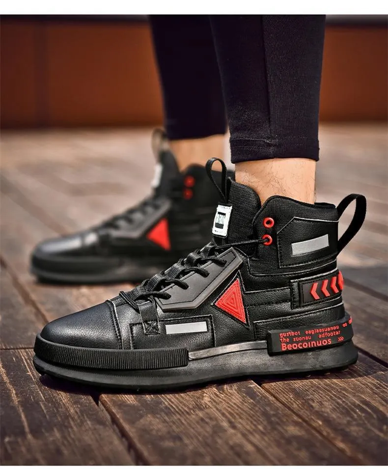 Men's Autumn Faux Leather Casual Sneakers
