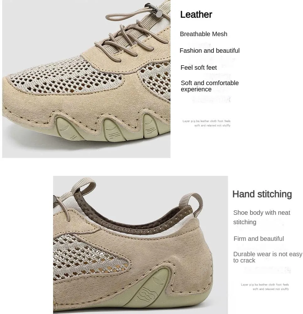 Men's Outdoor Mesh Off-Road Shoes for Summer, Lightweight and Casual, Slip-On Sports Shoes, Breathable and Non-Slip
