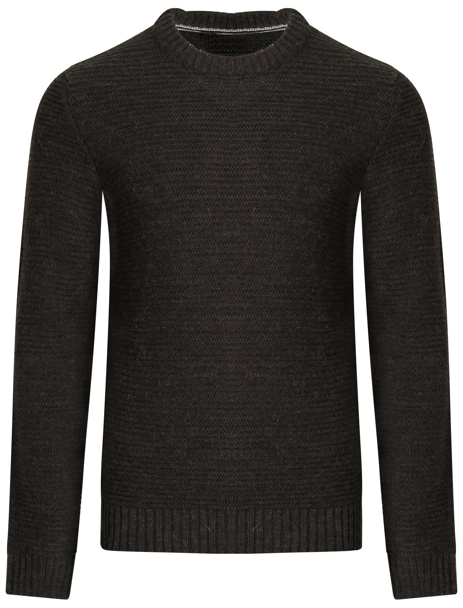 Men's textured wool blend charcoal jumper