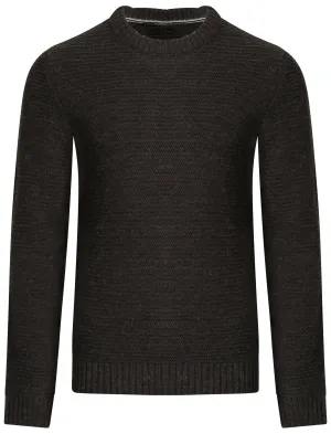 Men's textured wool blend charcoal jumper