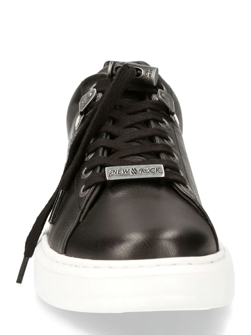 NEW ROCK Stylish Women's Black Leather Sneakers