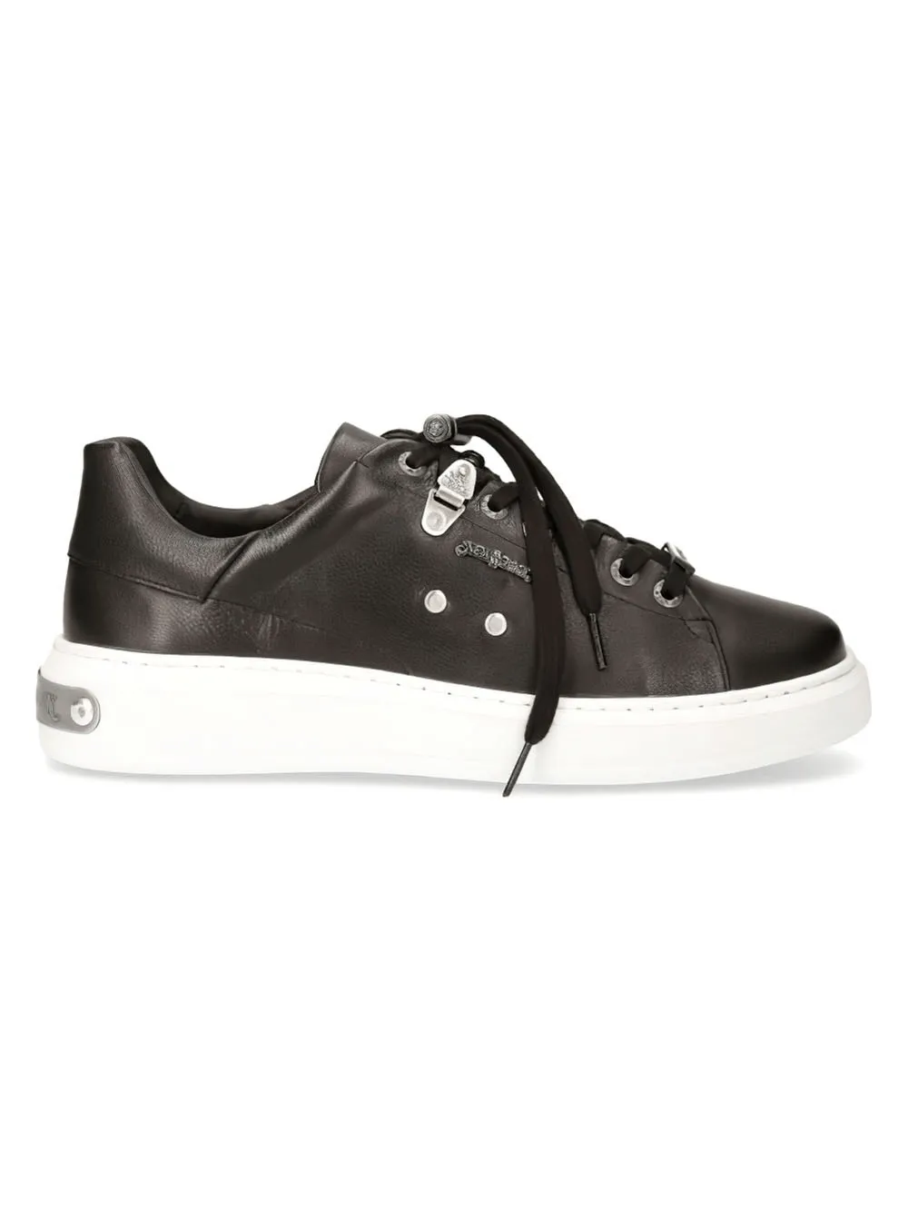 NEW ROCK Stylish Women's Black Leather Sneakers