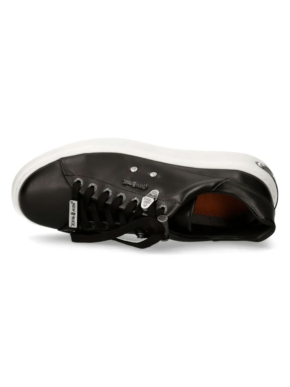 NEW ROCK Stylish Women's Black Leather Sneakers