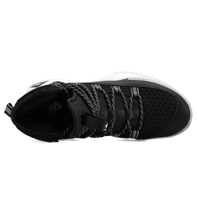PEAK Men&#39;s Basketball Shoes Court Anti-slip Rebound Basketball Sneakers Light Sports Shoes Breathable Lace-up High Top Gym Boots