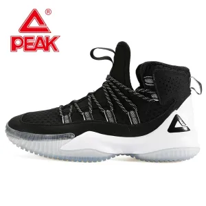PEAK Men&#39;s Basketball Shoes Court Anti-slip Rebound Basketball Sneakers Light Sports Shoes Breathable Lace-up High Top Gym Boots