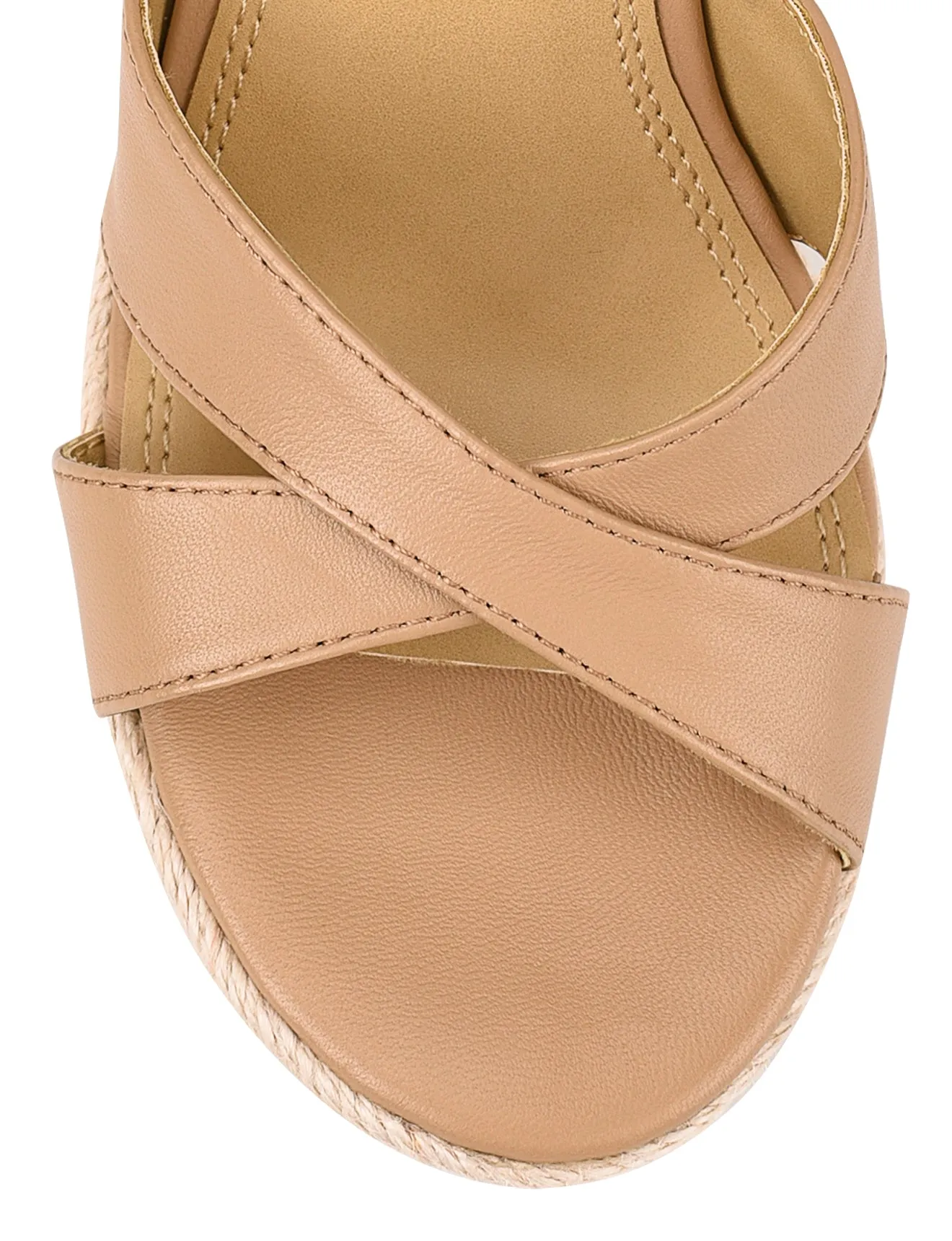 Remmie Rope Wedges - Almond Tan Leather
