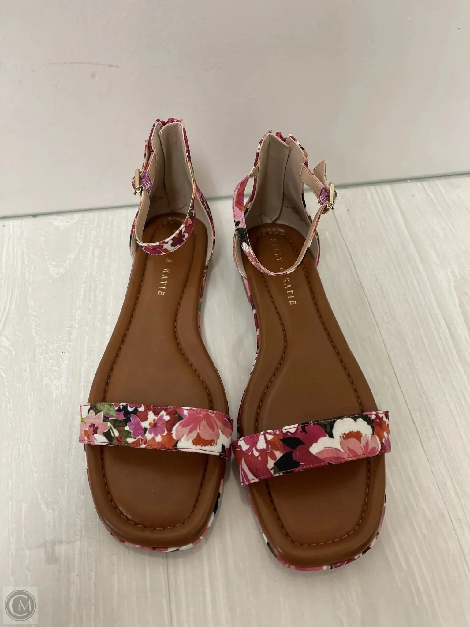 Sandals Flats By Kelly And Katie In Floral Print, Size: 9