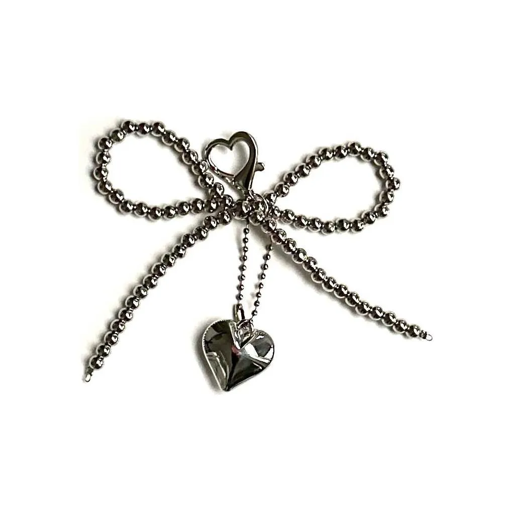 Shoelace Charm Jewels Silver Bow Heart 