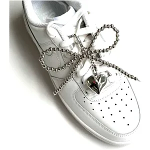 Shoelace Charm Jewels Silver Bow Heart 