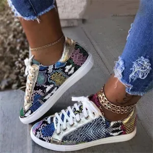 Snakeskin Pattern Sneakers