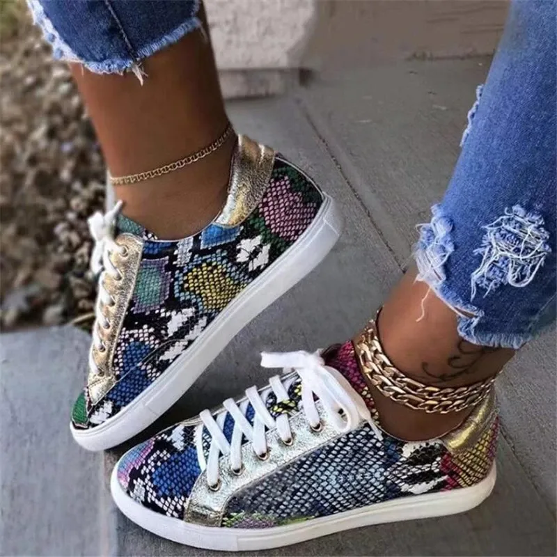 Snakeskin Pattern Sneakers