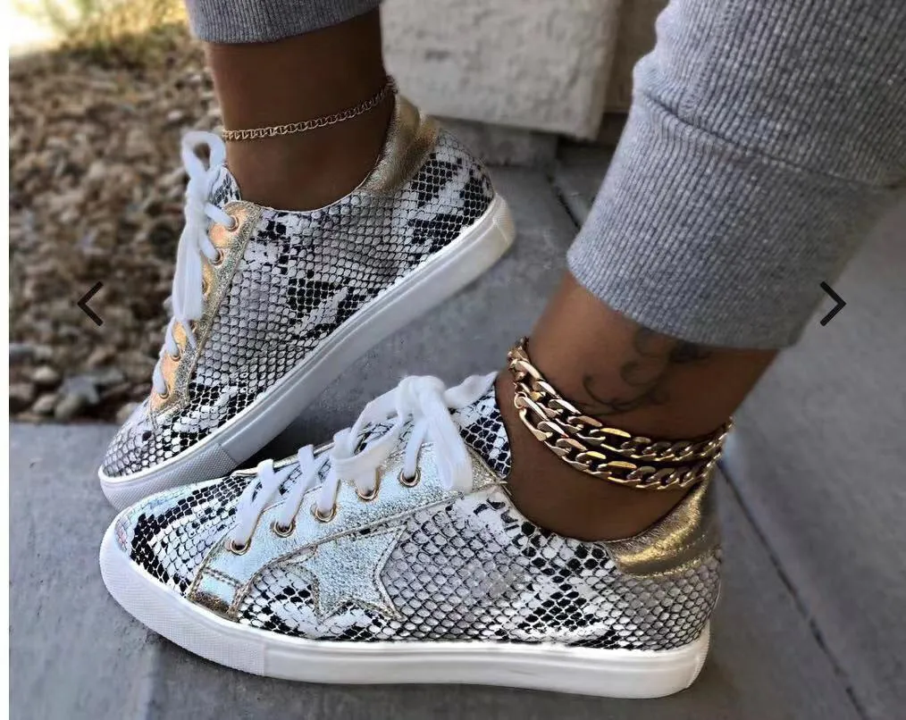 Snakeskin Pattern Sneakers