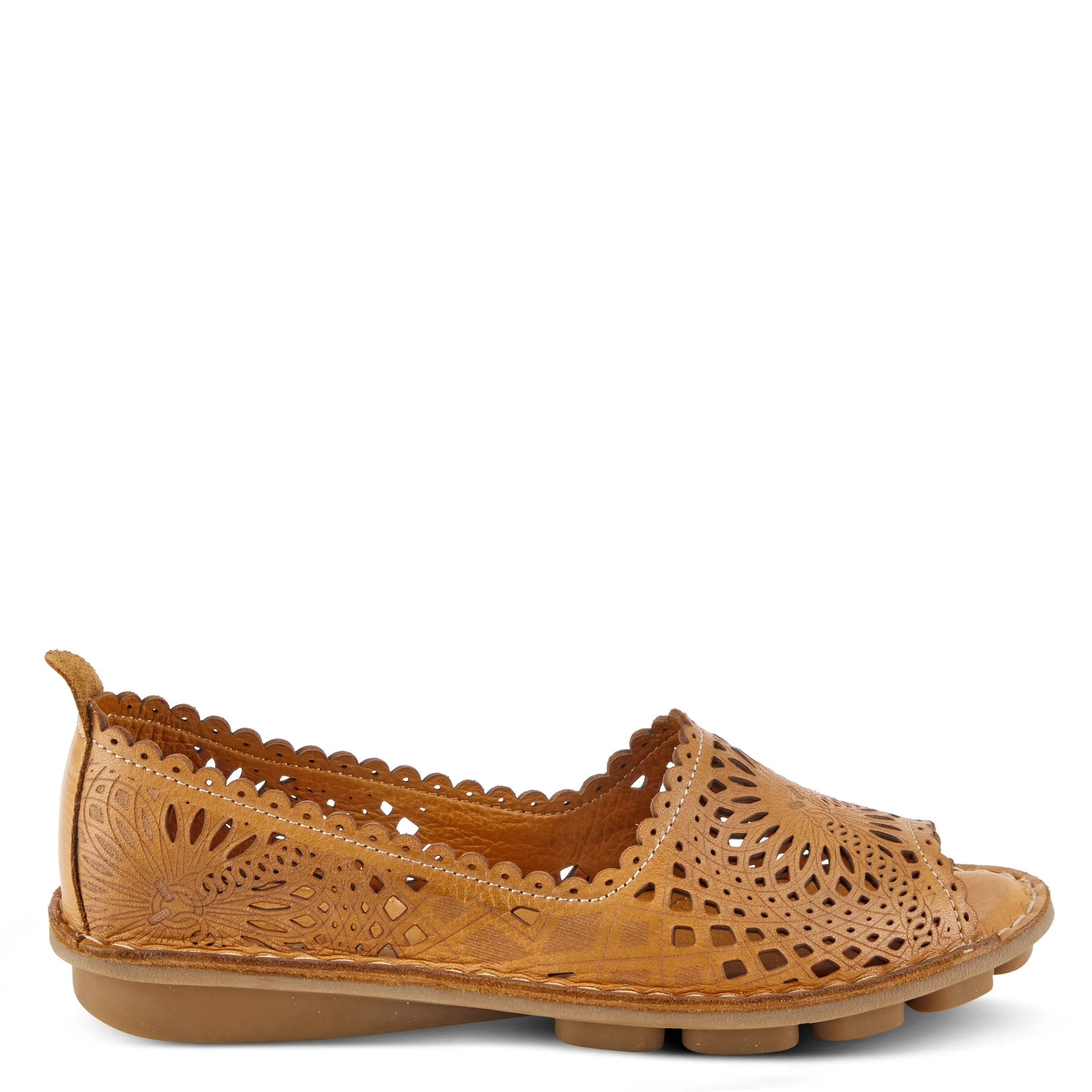 Spring Step Shoes Brandal Women’s Leather Peep Toe Flats