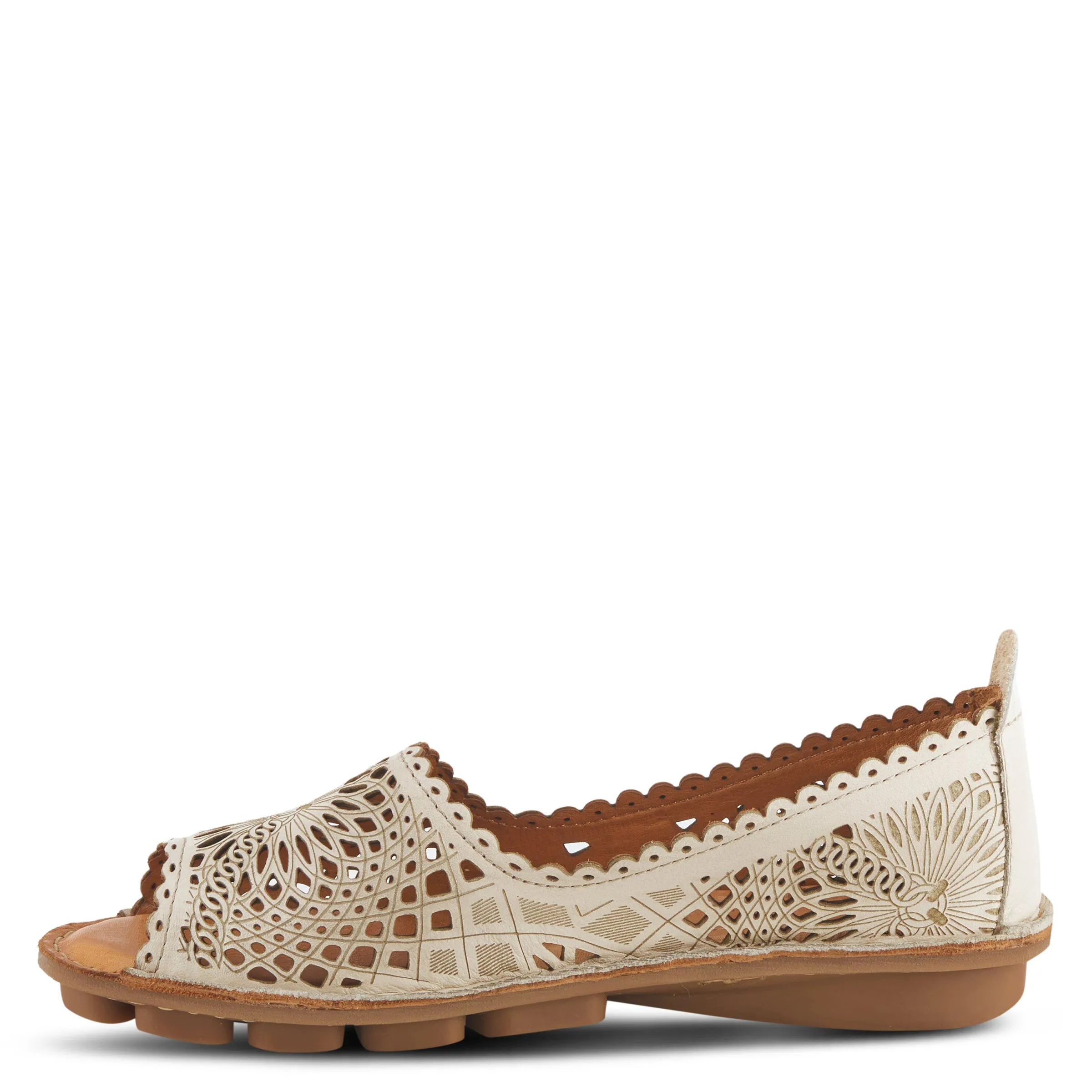 Spring Step Shoes Brandal Women’s Leather Peep Toe Flats