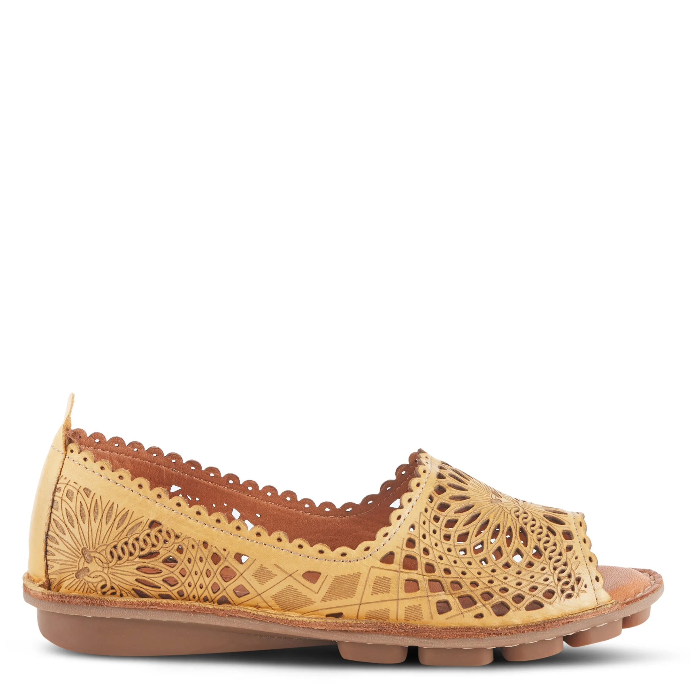 Spring Step Shoes Brandal Women’s Leather Peep Toe Flats