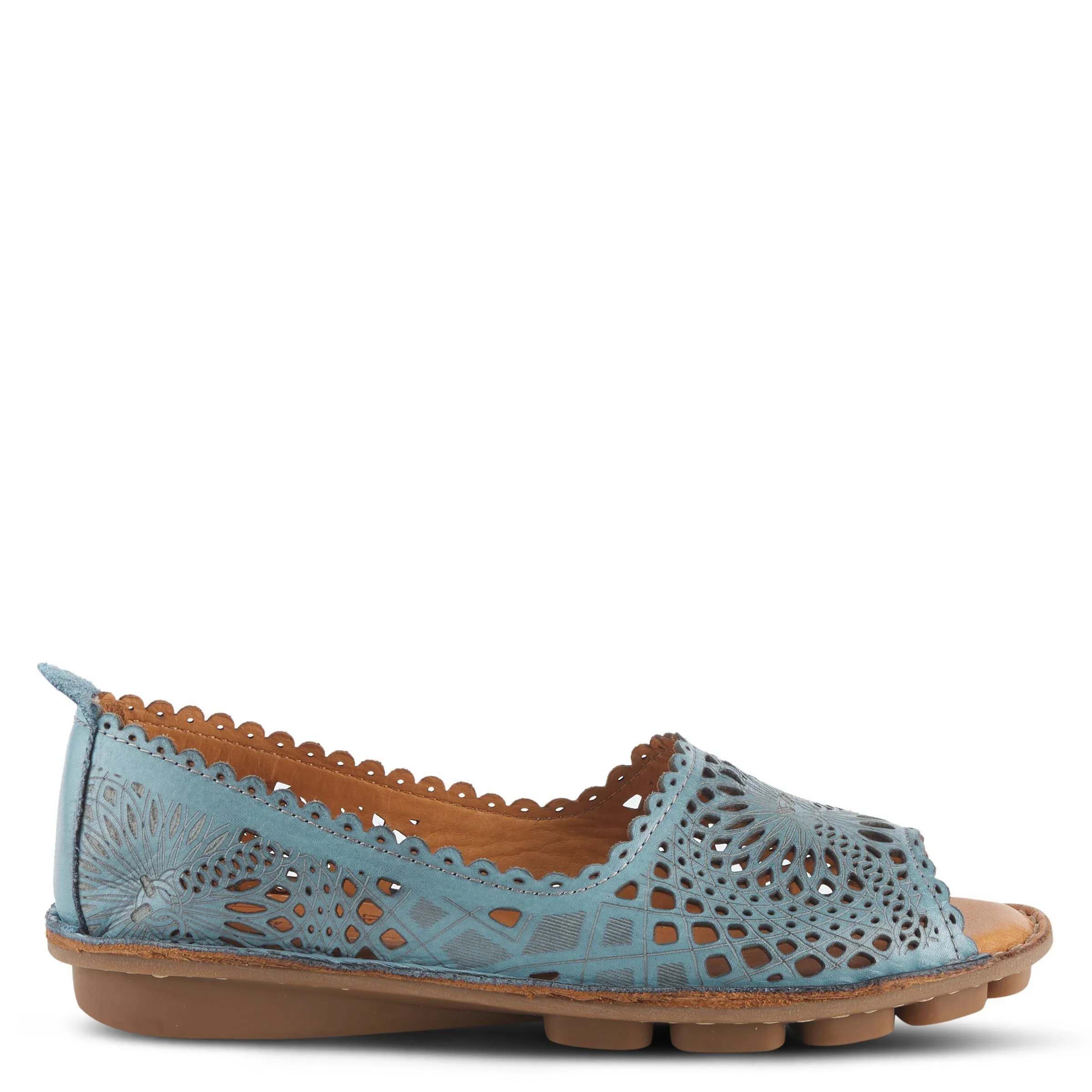 Spring Step Shoes Brandal Women’s Leather Peep Toe Flats
