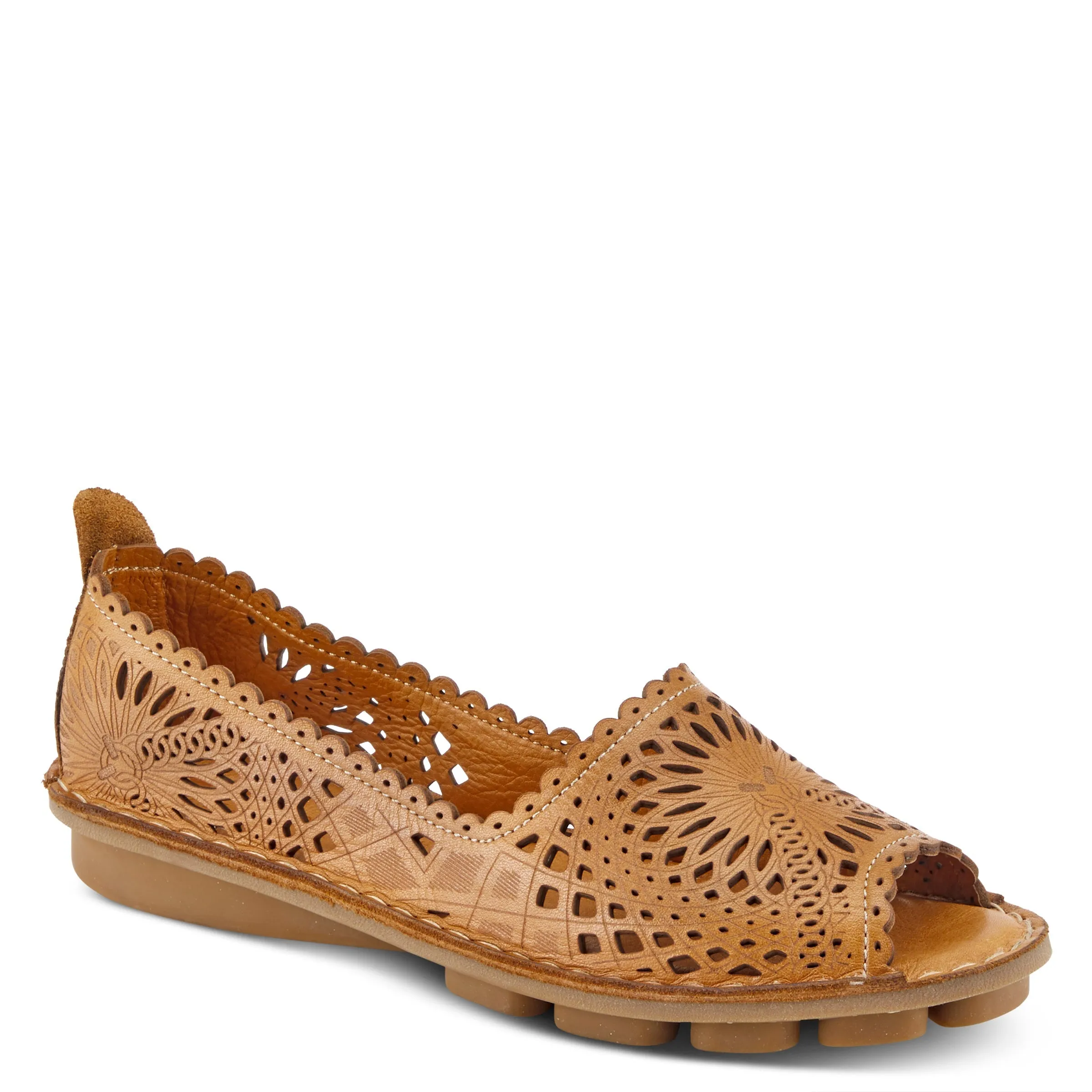 Spring Step Shoes Brandal Women’s Leather Peep Toe Flats