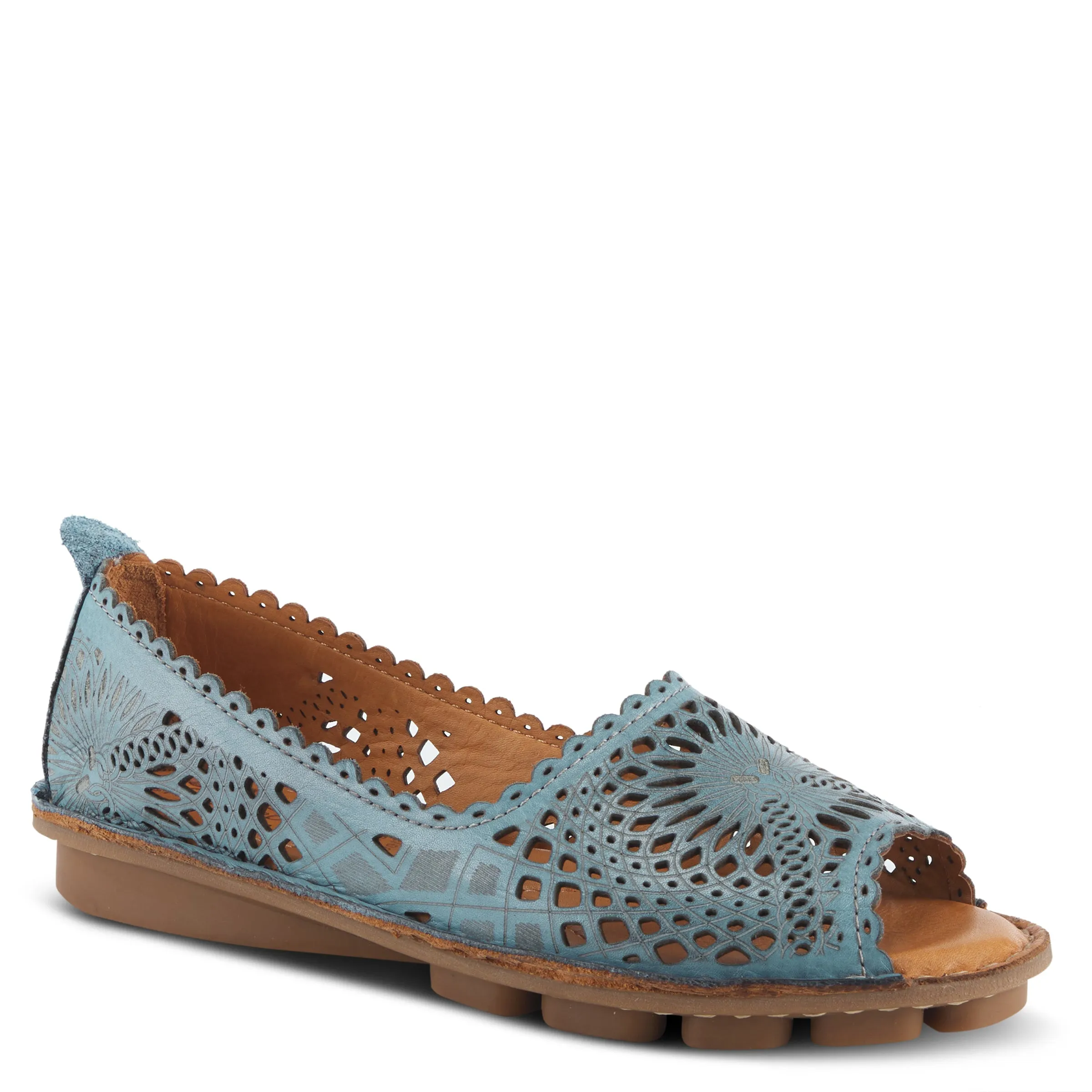 Spring Step Shoes Brandal Women’s Leather Peep Toe Flats