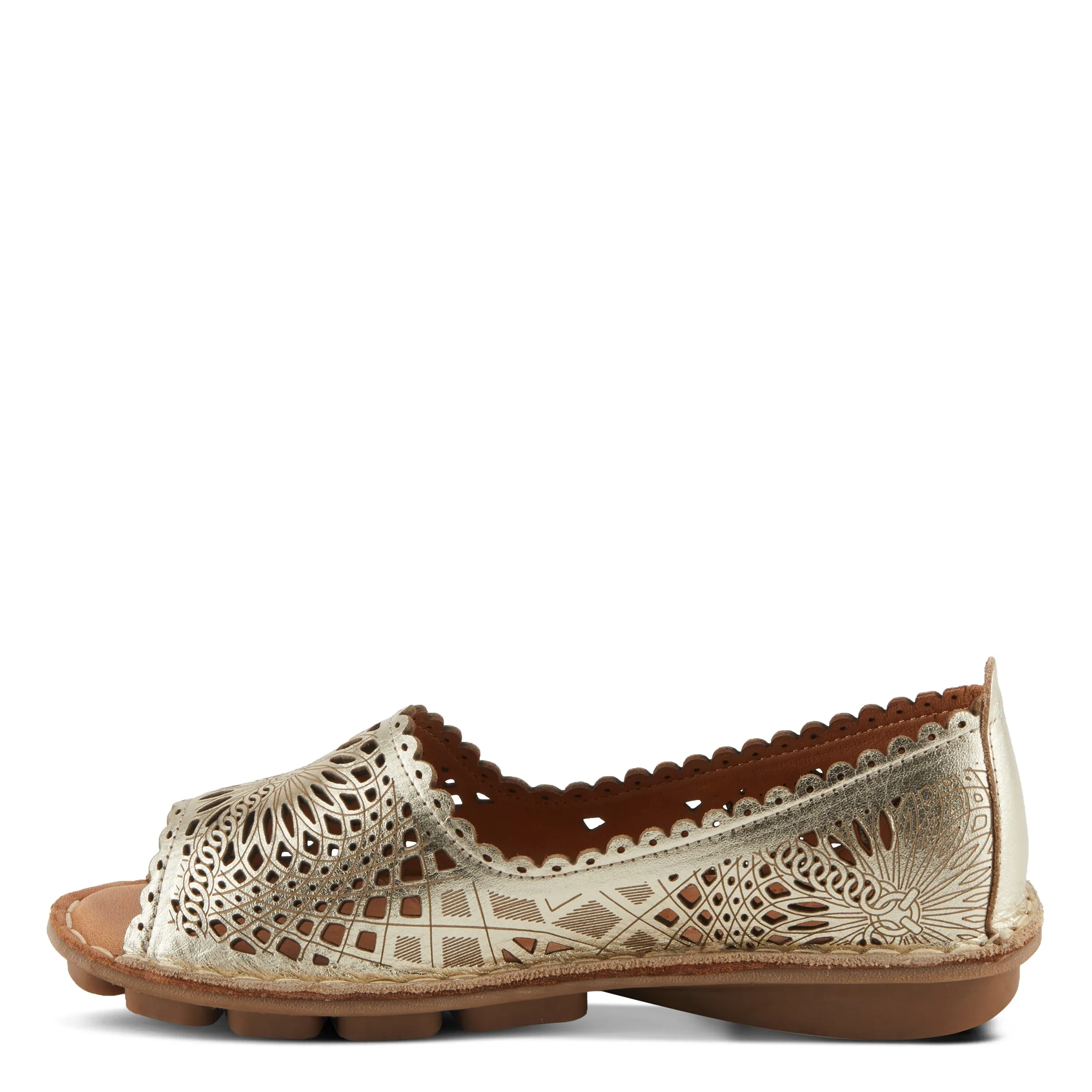 Spring Step Shoes Brandal Women’s Leather Peep Toe Flats