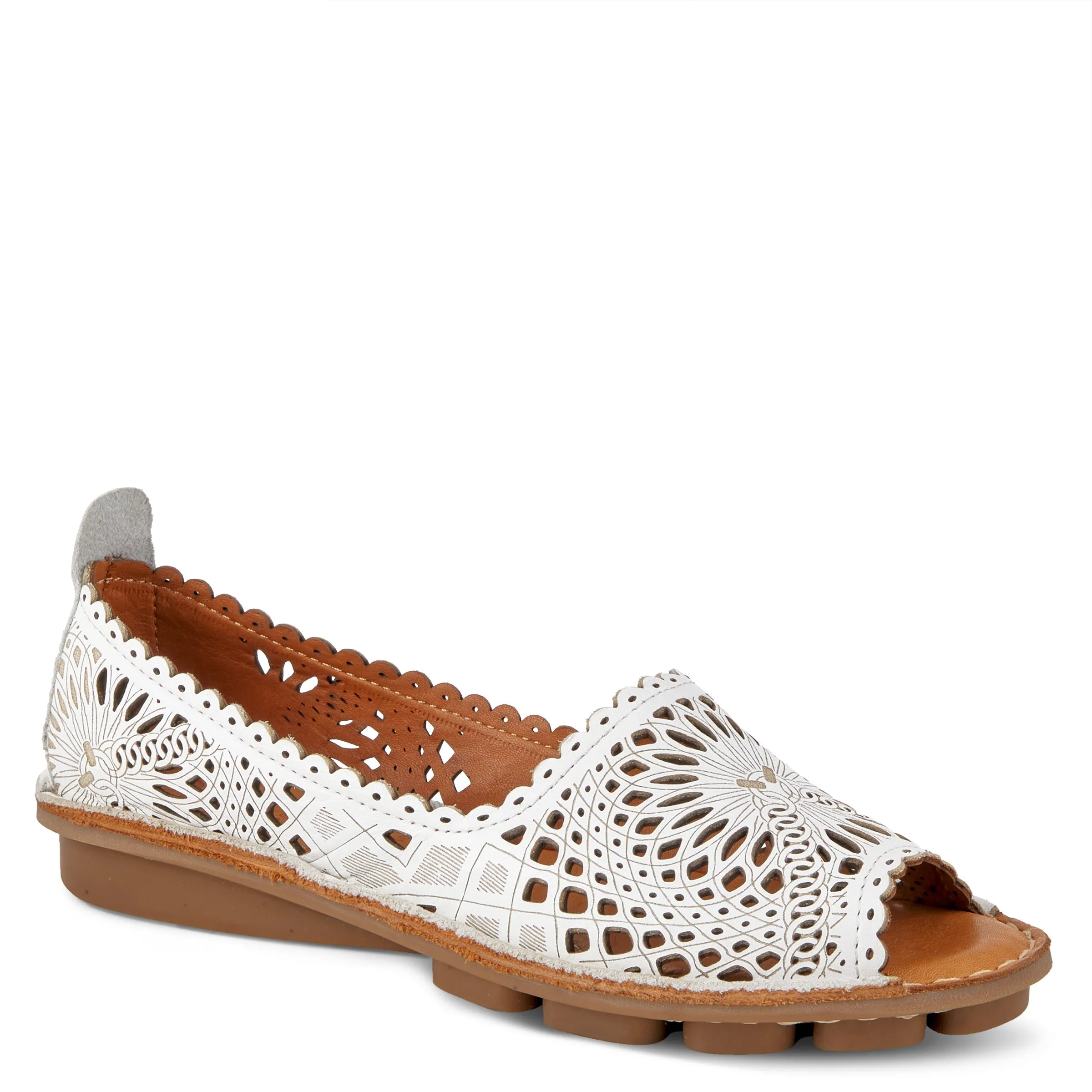 Spring Step Shoes Brandal Women’s Leather Peep Toe Flats