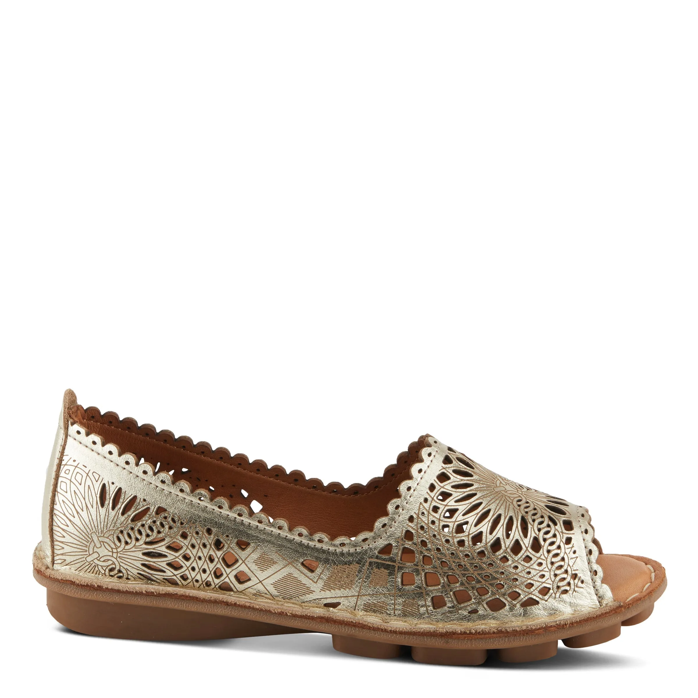 Spring Step Shoes Brandal Women’s Leather Peep Toe Flats