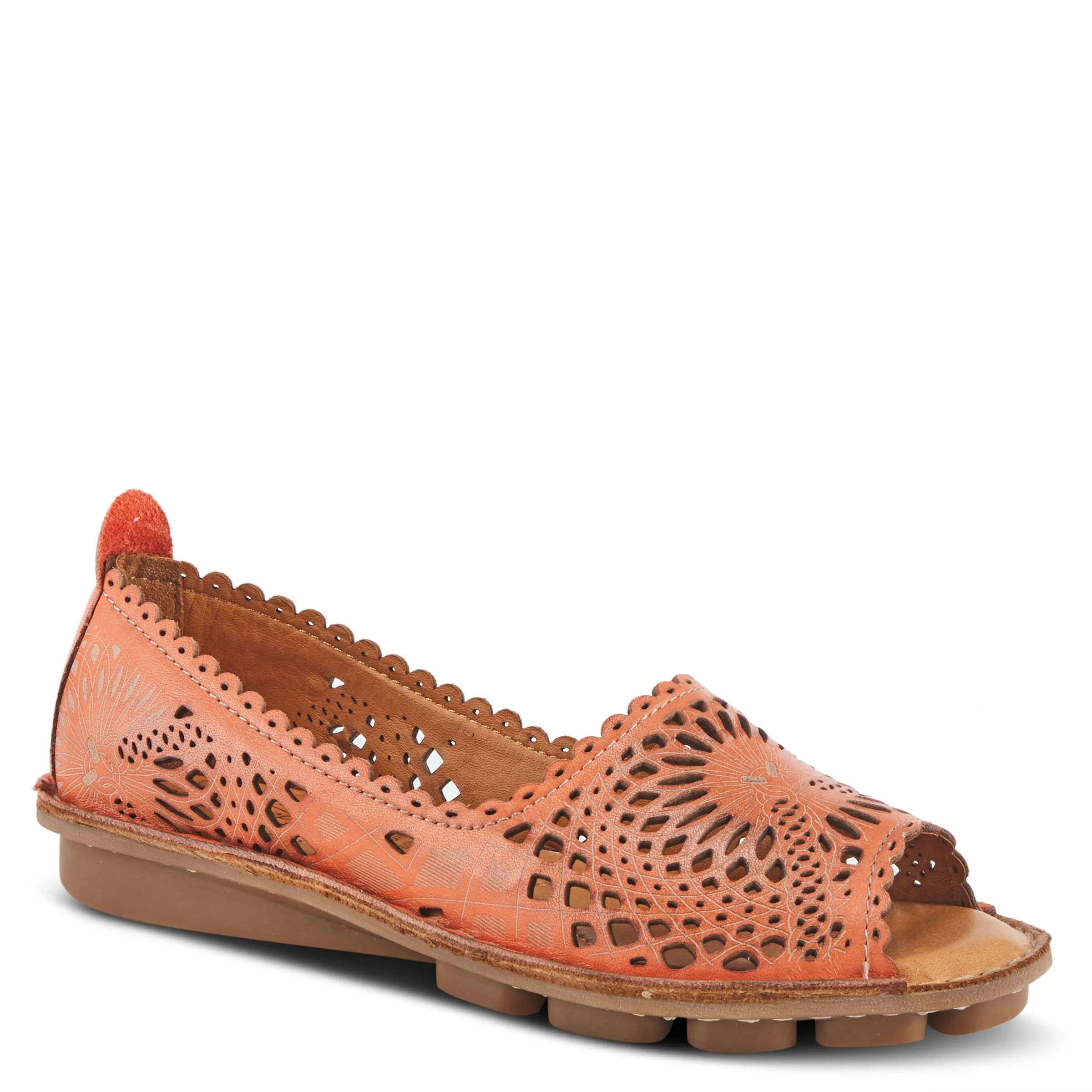 Spring Step Shoes Brandal Women’s Leather Peep Toe Flats