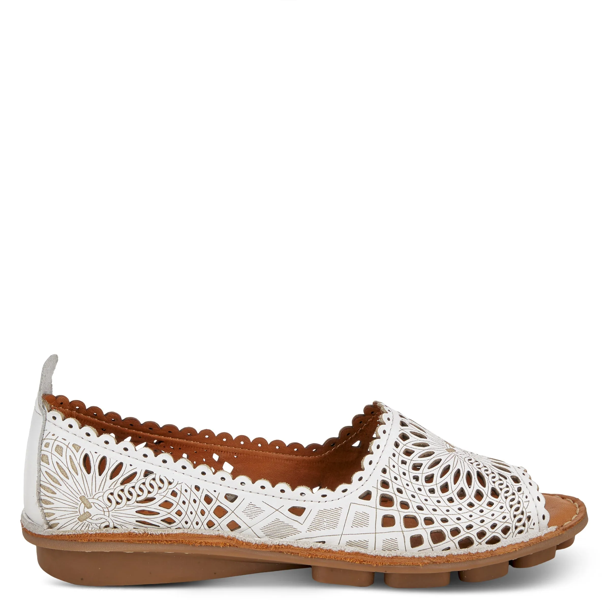 Spring Step Shoes Brandal Women’s Leather Peep Toe Flats