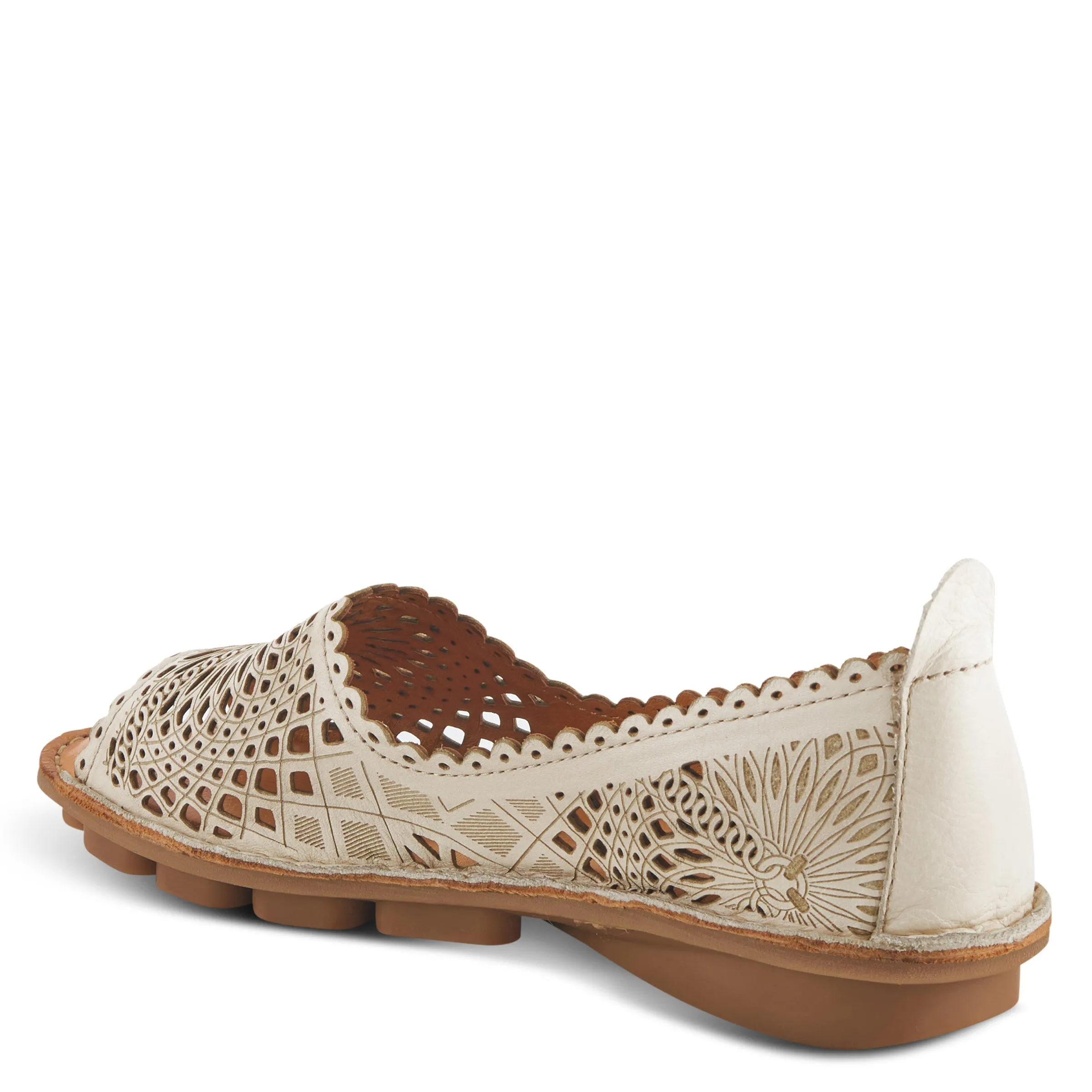 Spring Step Shoes Brandal Women’s Leather Peep Toe Flats