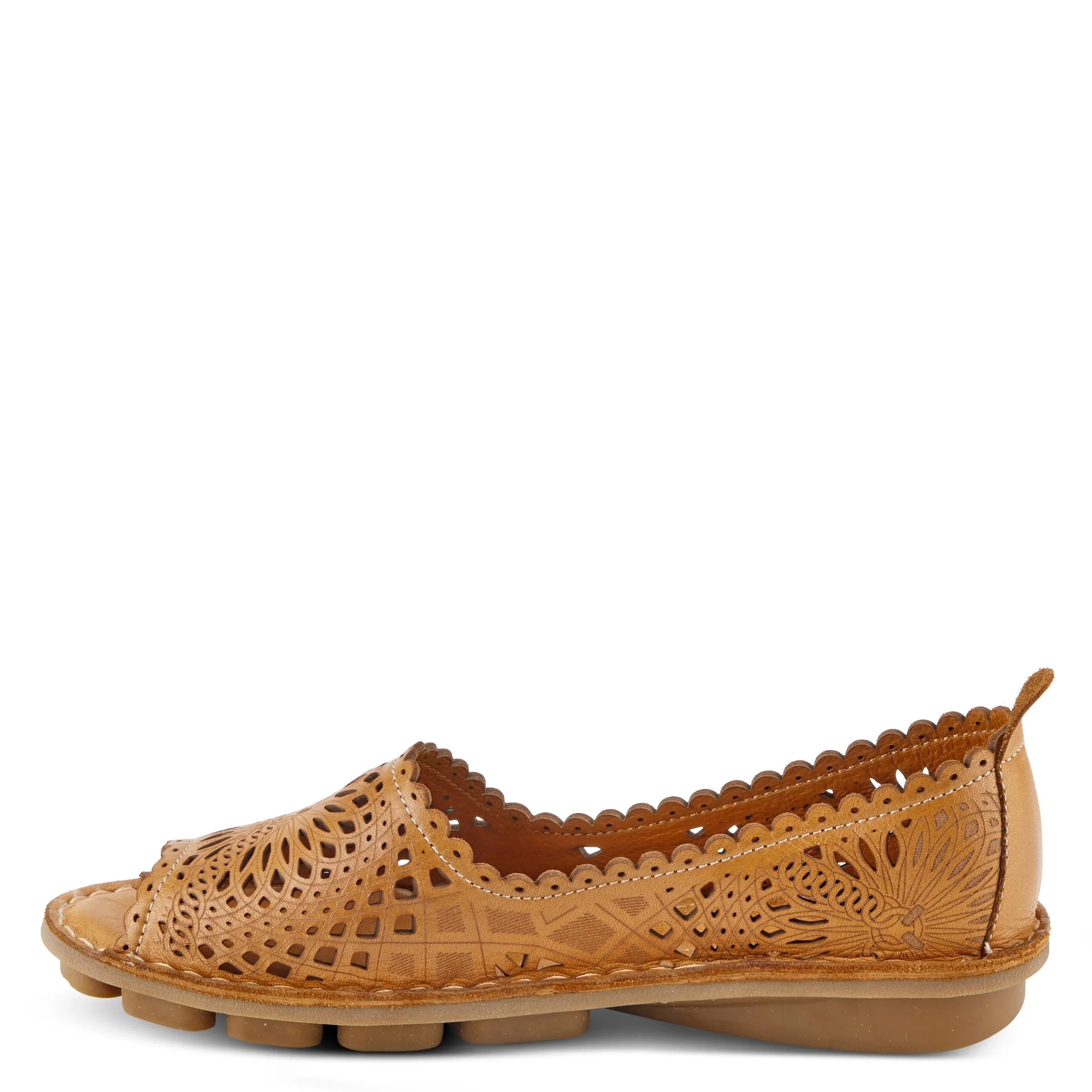 Spring Step Shoes Brandal Women’s Leather Peep Toe Flats