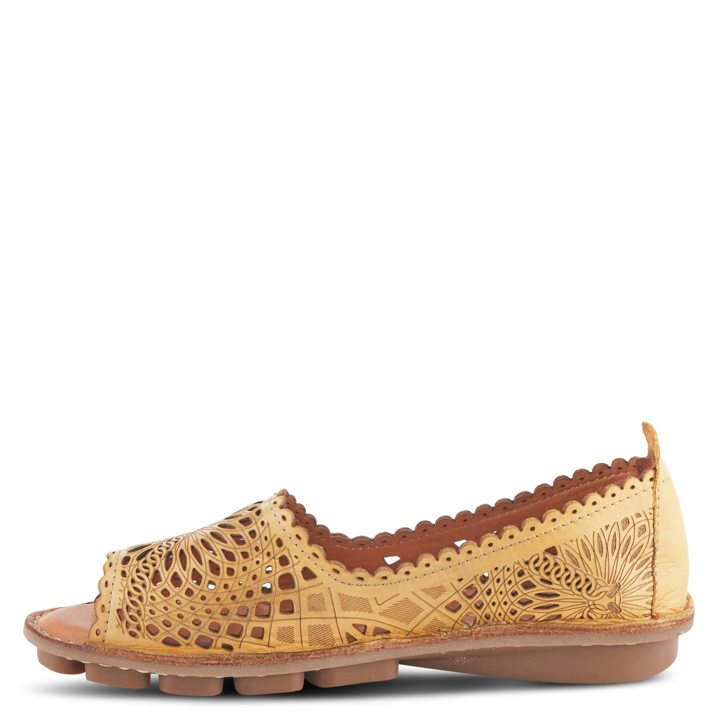 Spring Step Shoes Brandal Women’s Leather Peep Toe Flats