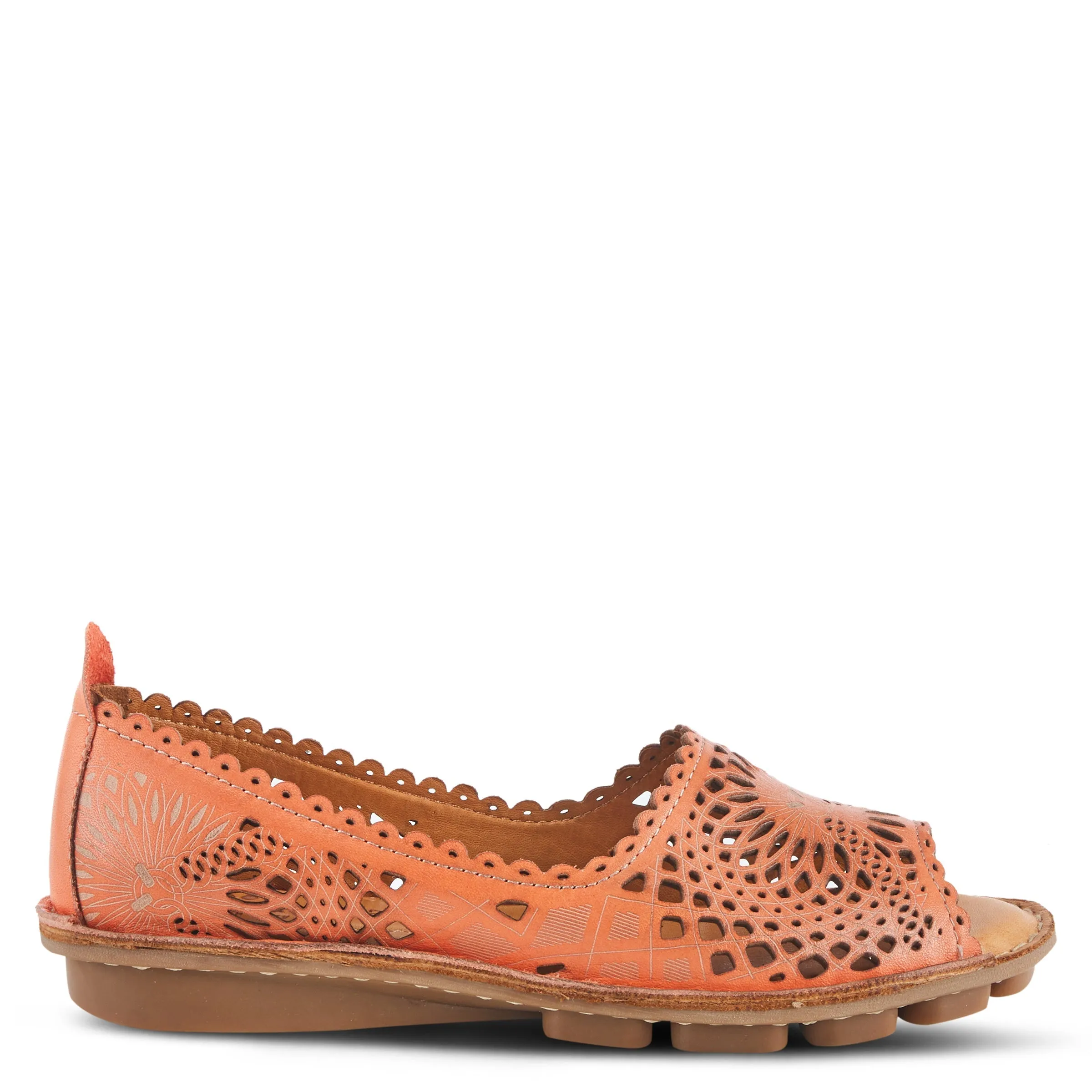 Spring Step Shoes Brandal Women’s Leather Peep Toe Flats