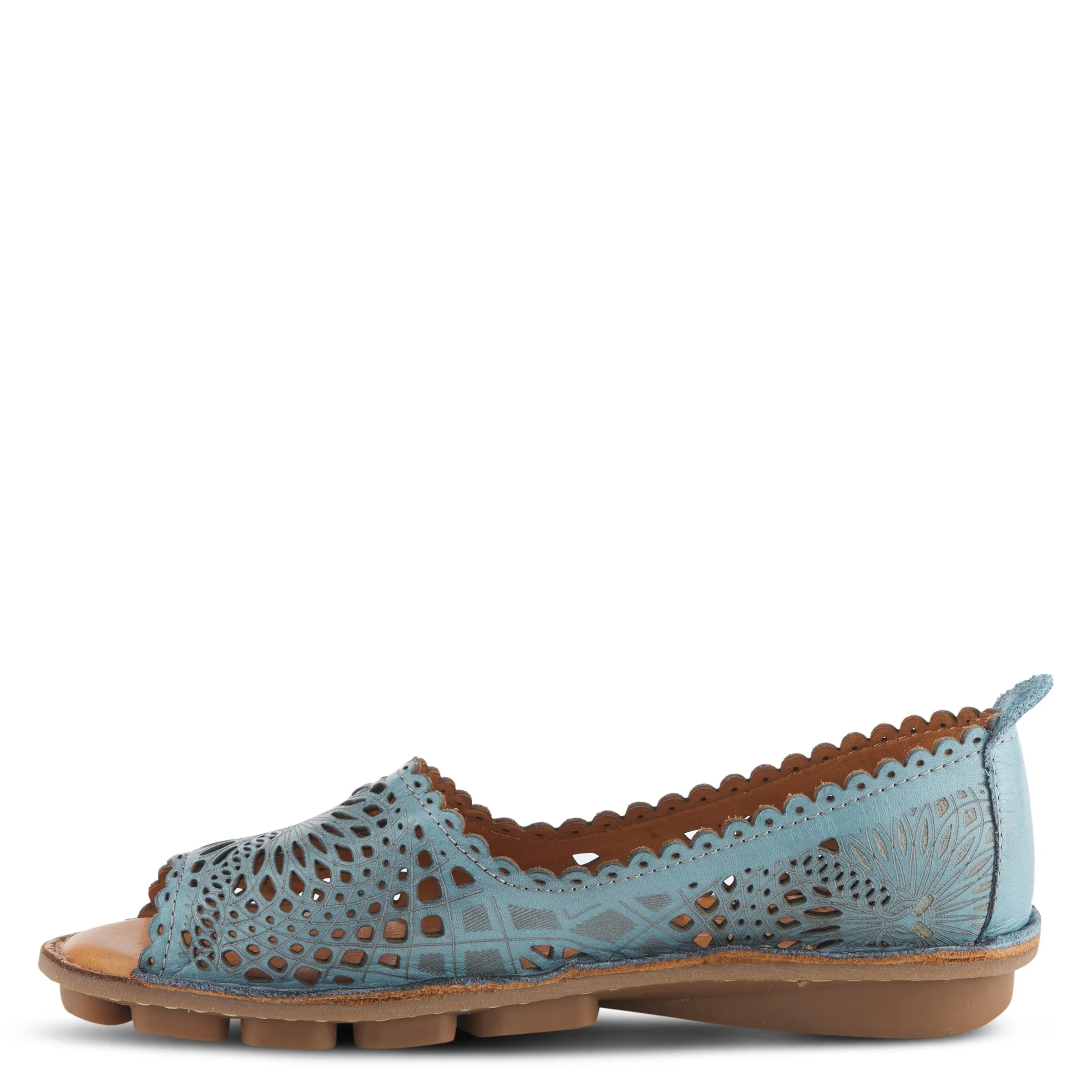Spring Step Shoes Brandal Women’s Leather Peep Toe Flats