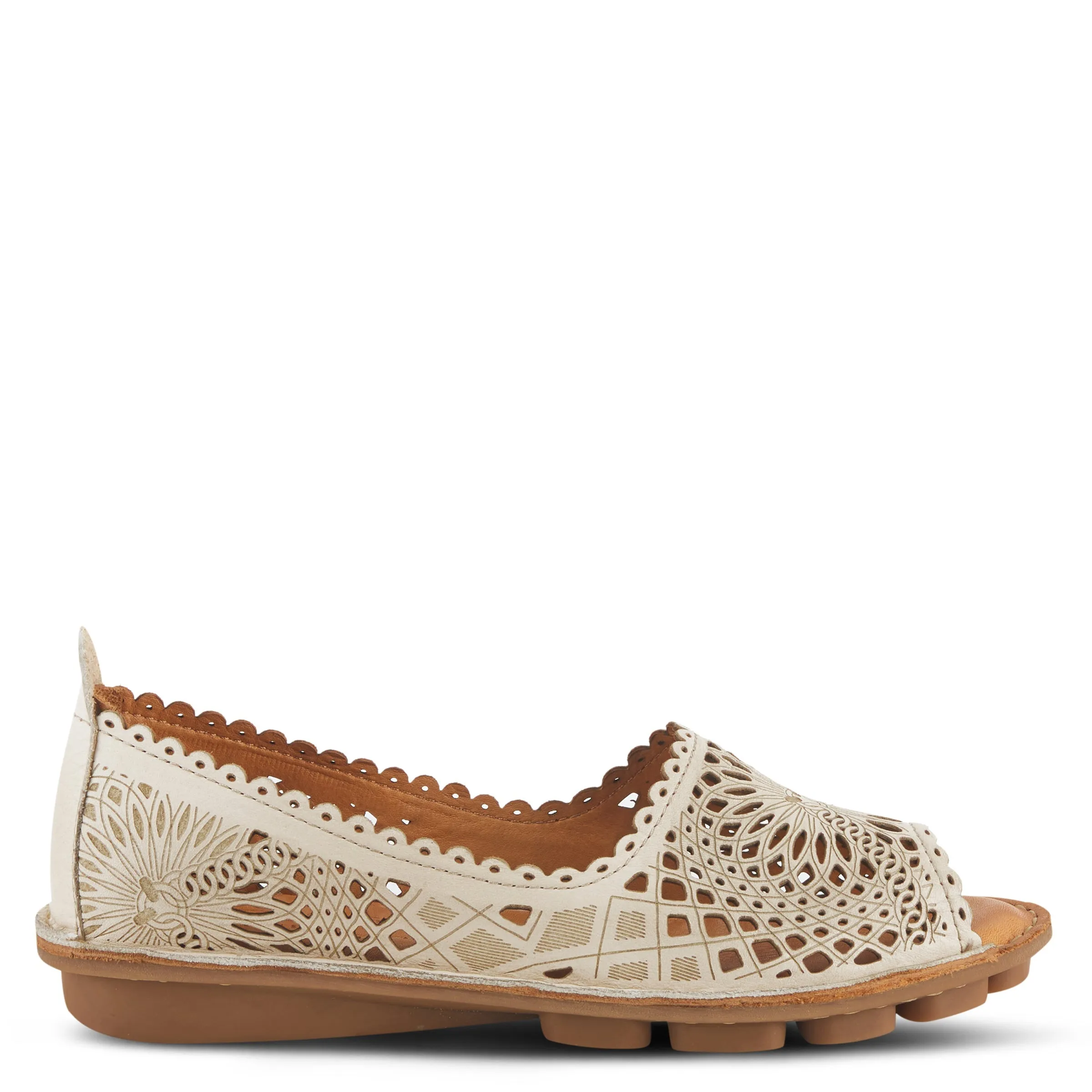 Spring Step Shoes Brandal Women’s Leather Peep Toe Flats