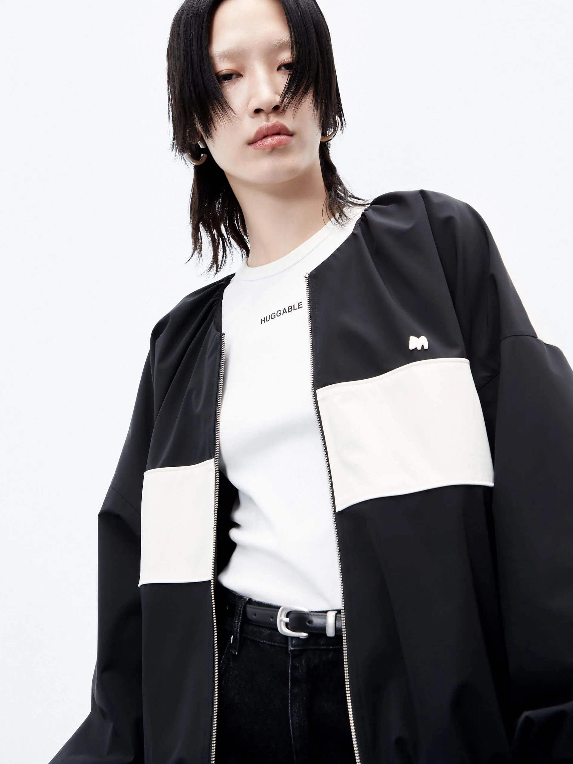 Two Tone Collarless Jacket