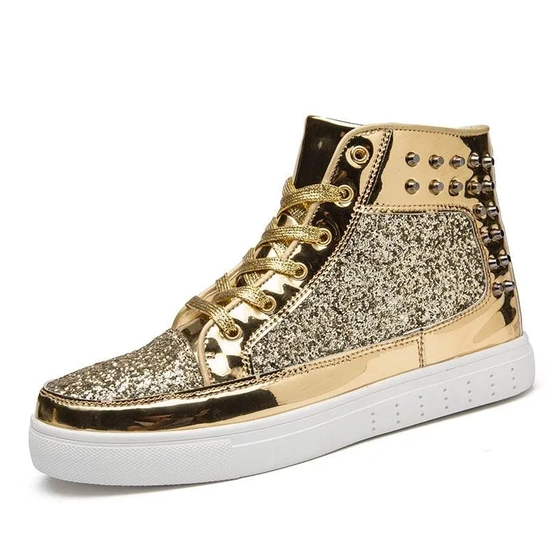 Unisex Off-Bound Rivet Shiny Tennis Shoes