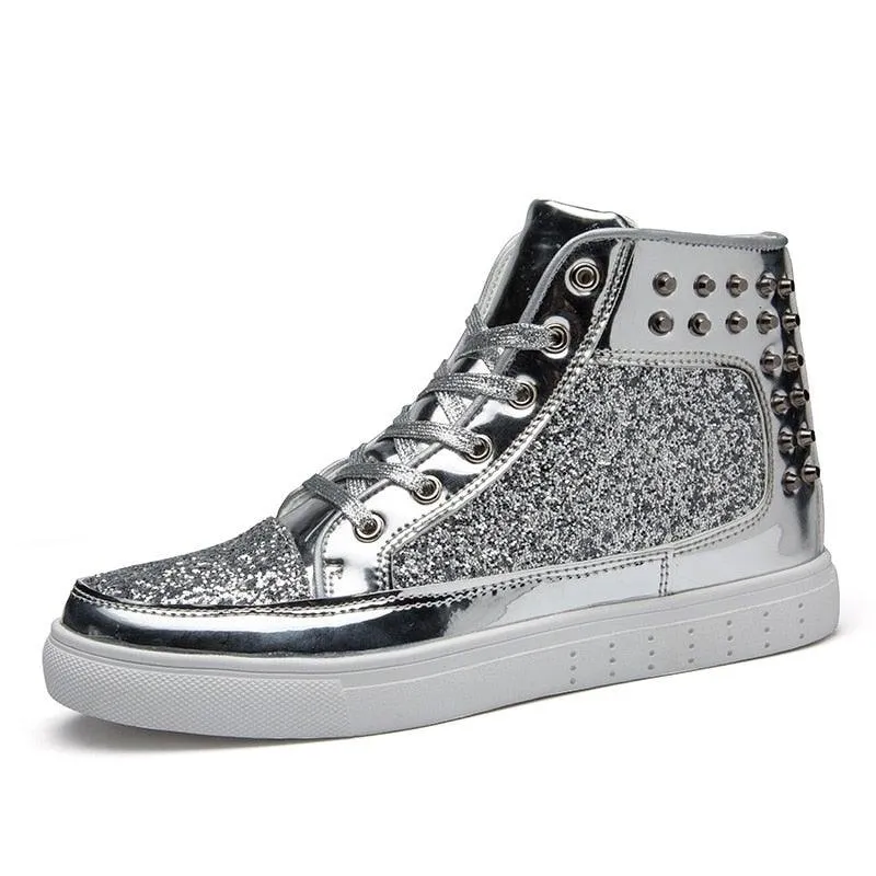 Unisex Off-Bound Rivet Shiny Tennis Shoes