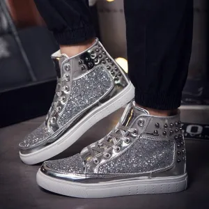 Unisex Off-Bound Rivet Shiny Tennis Shoes