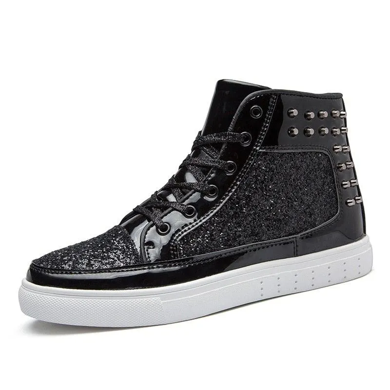 Unisex Off-Bound Rivet Shiny Tennis Shoes