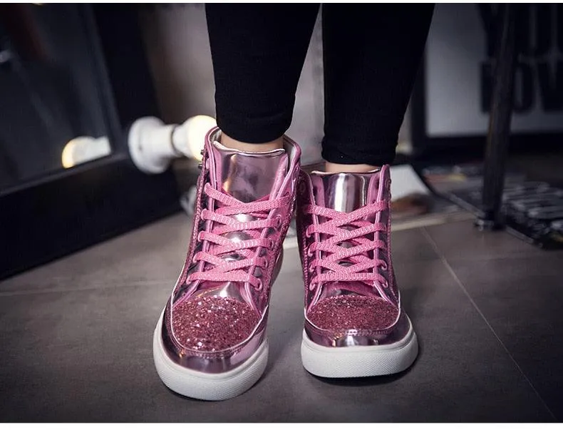 Unisex Off-Bound Rivet Shiny Tennis Shoes