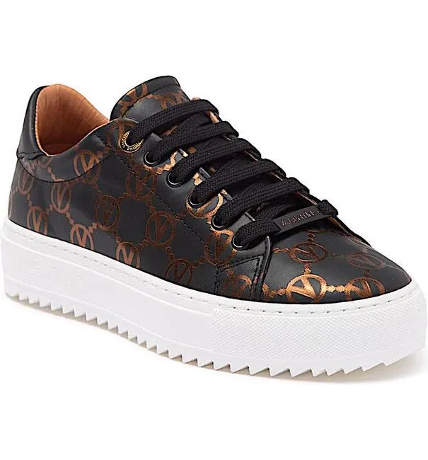 Valentino by Mario Valentino Beatrice Logo Leather Platform Sneakers - Black