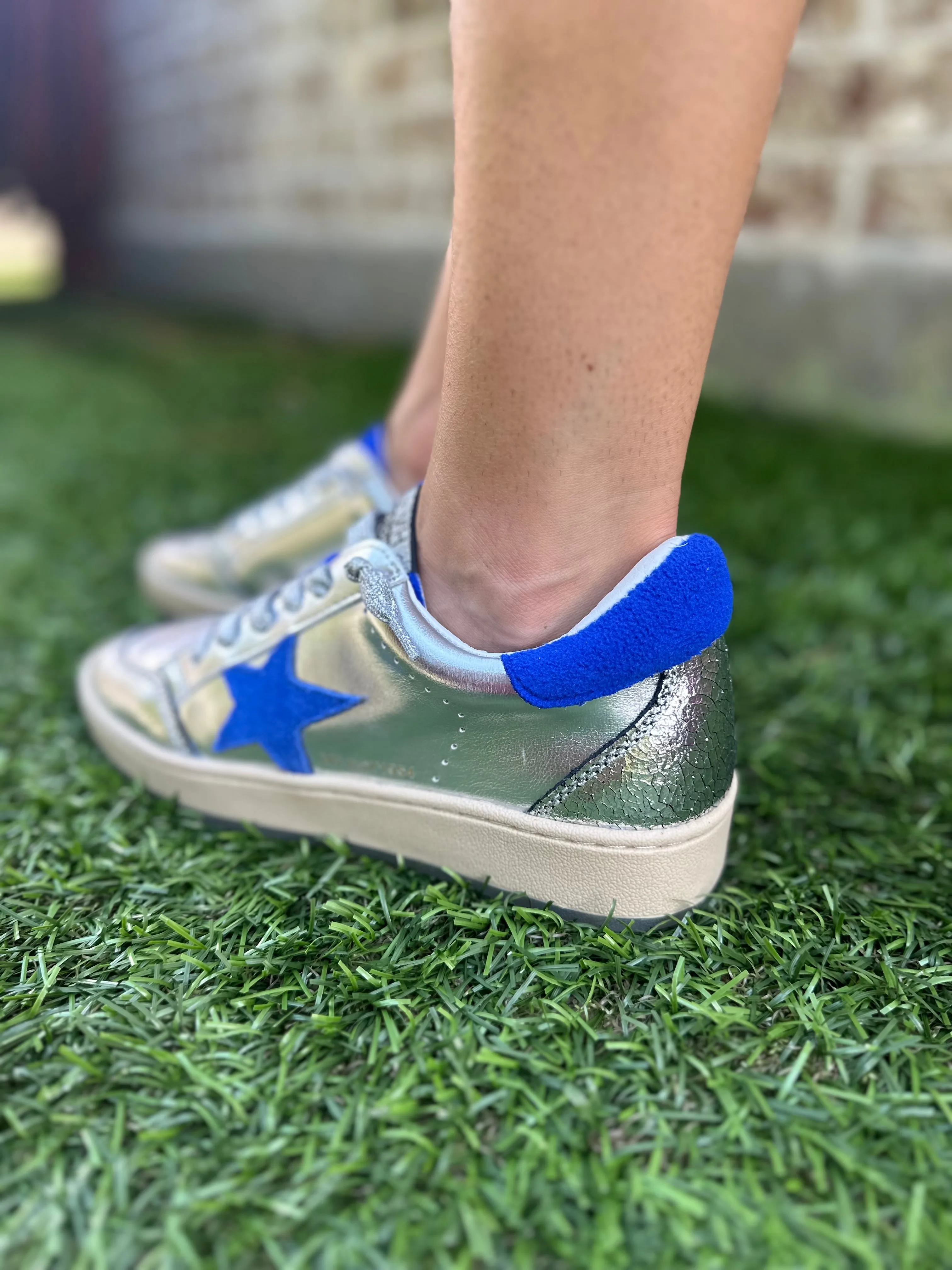 Vintage Havana Denisse 43 Sneakers- Metallic Silver/Blue