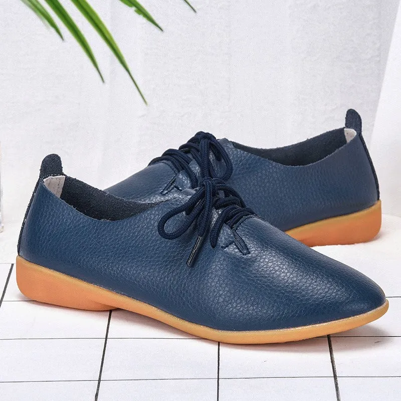 Women's popular leather pretty dressy flat loafers
