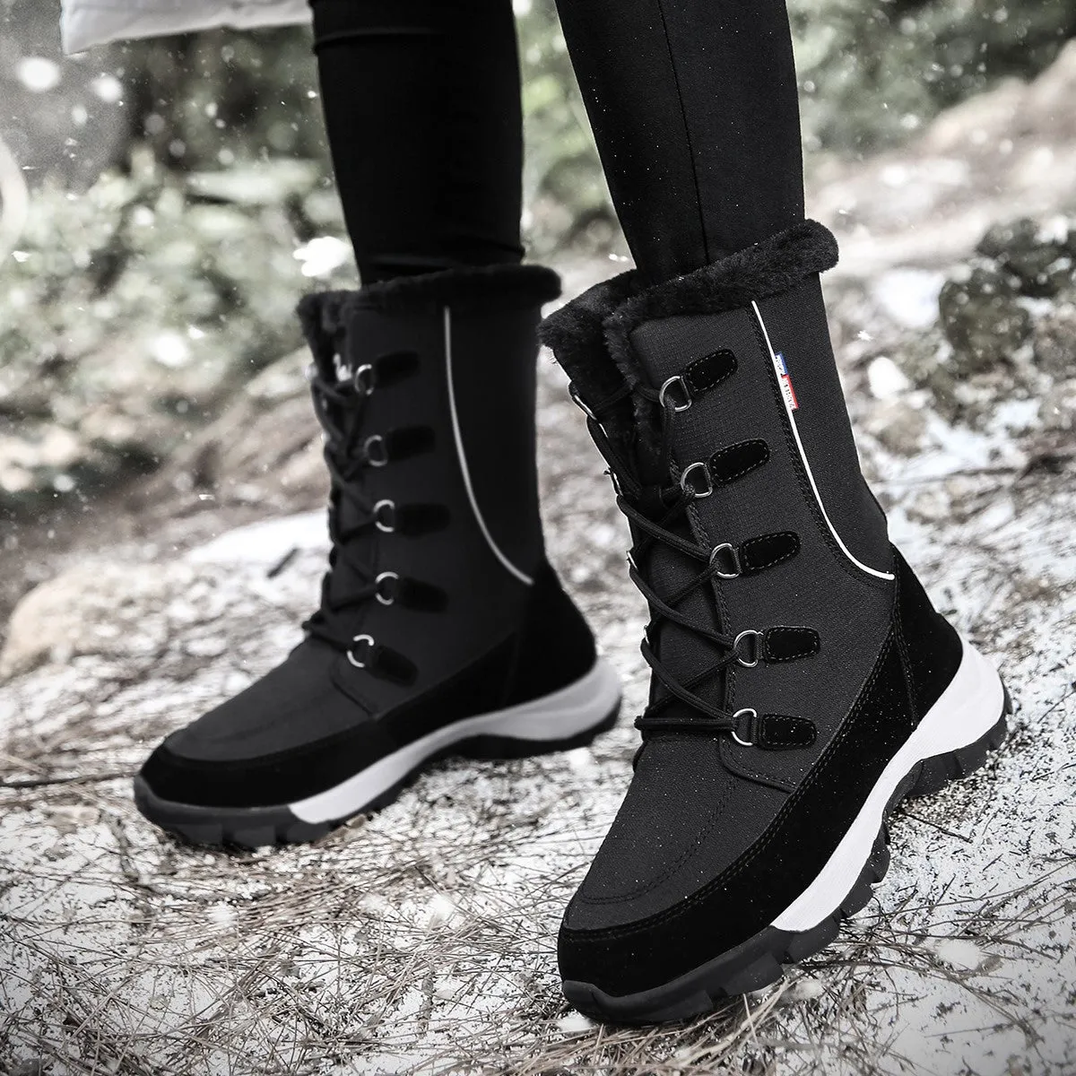 Women's pretty elegant winter thermal plush outdoor anti-skid boots