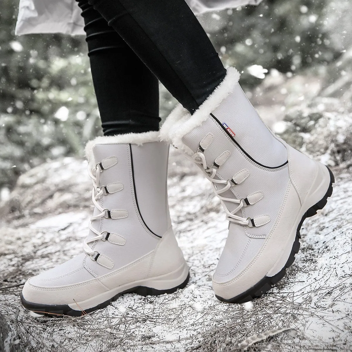 Women's pretty elegant winter thermal plush outdoor anti-skid boots