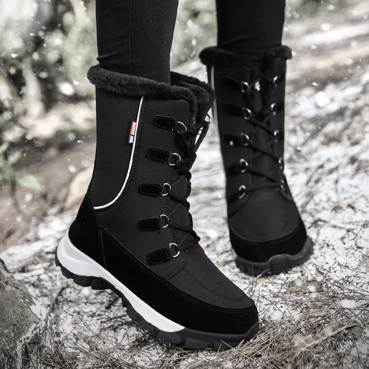Women's pretty elegant winter thermal plush outdoor anti-skid boots