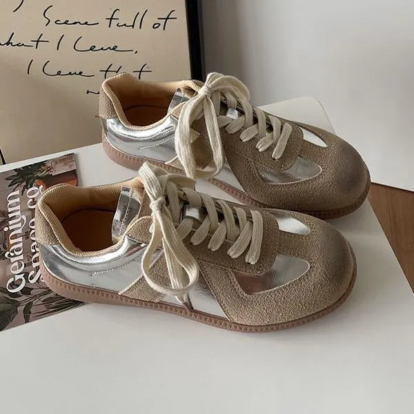 Women's Retro Contrast Color Strappy Flat Casual Shoes 99037385S