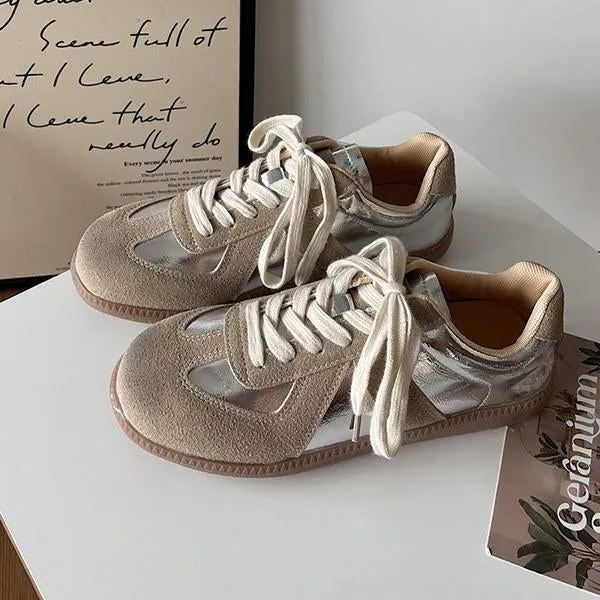 Women's Retro Contrast Color Strappy Flat Casual Shoes 99037385S